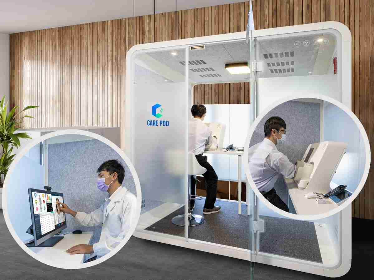 达擎于医疗科技展中展出＂远距诊疗舱＂，，，，以因应医疗数字化及社会高龄化趋势下、、复诊及慢性病患等族群对于远距看诊需求逐渐升高所推出的创新整合方案。。多功能合一、、高隐私性的远距诊疗舱可根据病患端与医师端的不同需求，，，提供弹性化及客制化功能，，节省医生和病患的精力及时间