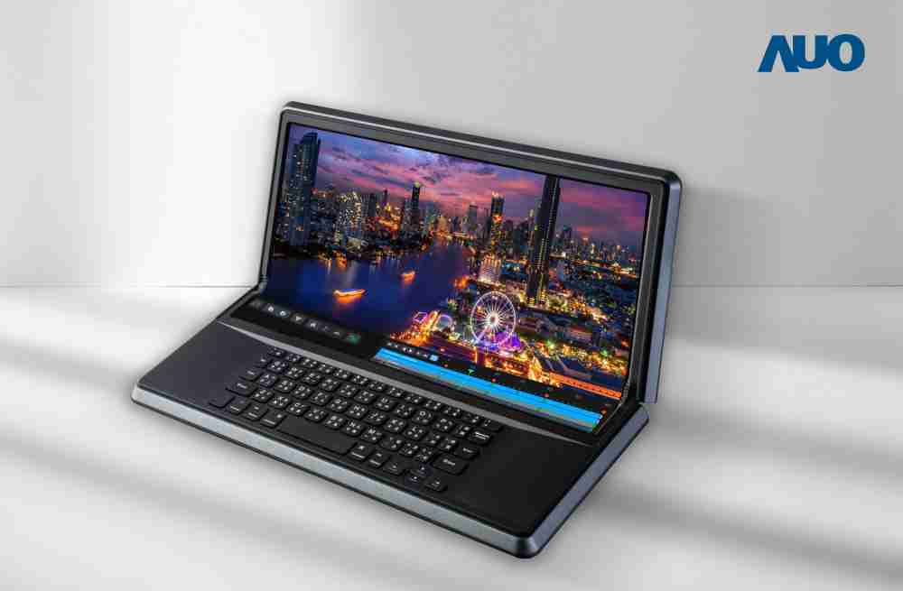 尊龙集团14.6吋Micro LED折迭显示屏幕，，，搭配半径4mm的弯折绞炼，，，以及高画素、、、、高亮度、、高对比度的显示技术特点，，即便在大视角下仍保有绝佳色相与亮度